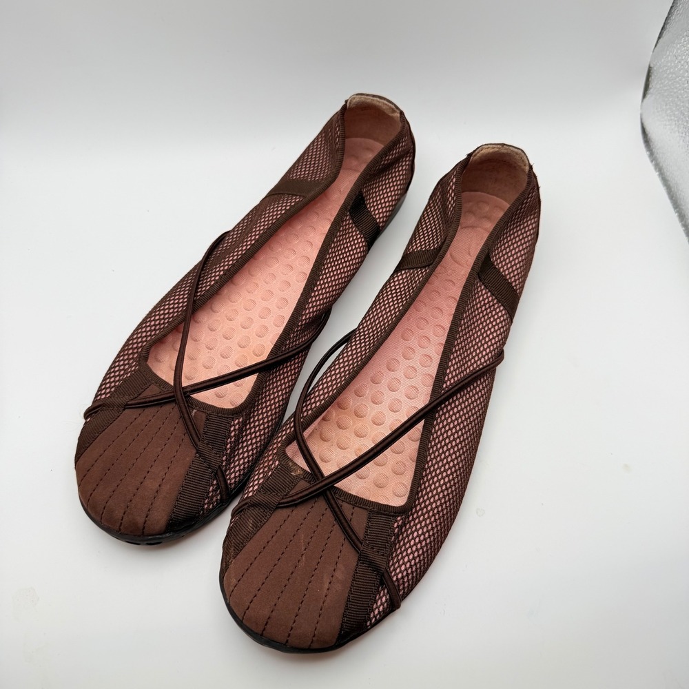 Privo by Clark's Penny Ballet Flats Brown Pink Comfort Shoes Slip On SZ 7.5